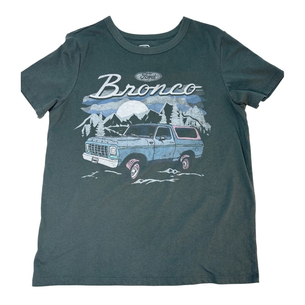 Ford Bronco Medium Graphic Tee Womens Grey Retro Short Sleeve T-Shirt outdoorsy